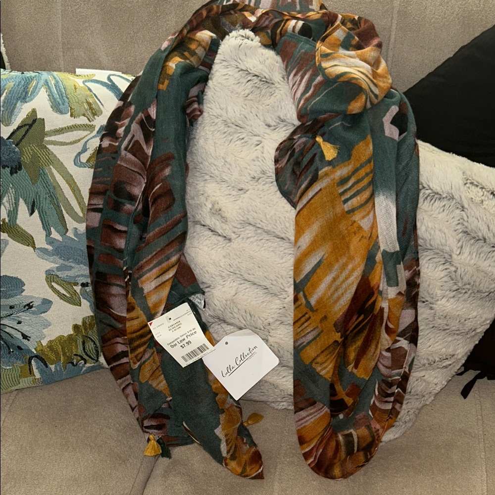 Lulla Collection by Bindya Artistic Green & Brown Scarf